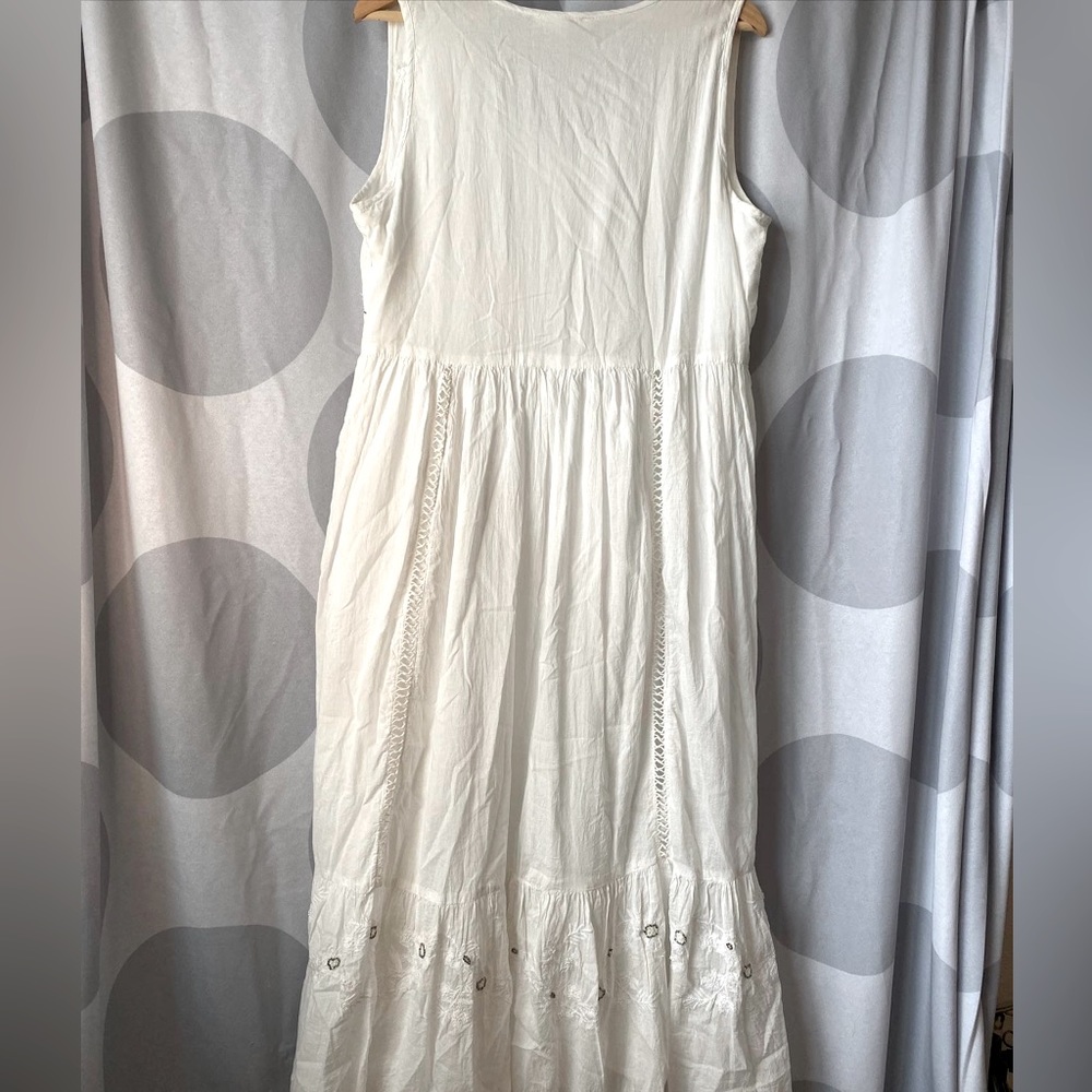 Flint & Moss (Anthropologie) wedding, beach dress Boho hippie size Large white - Picture 5 of 6